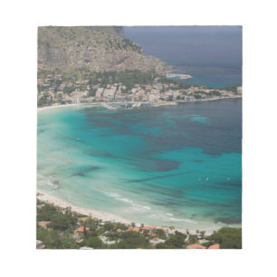 Italy, Sicily, Mondello, View of the beach from Notepad