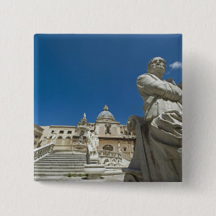 Italy, Sicily, Palermo, fountain with bust and 15 Cm Square Badge