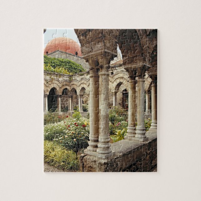 Italy, Sicily, Palermo. The cloisters survive as Jigsaw Puzzle (Vertical)