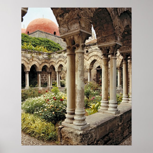Italy, Sicily, Palermo. The cloisters survive as Poster (Front)