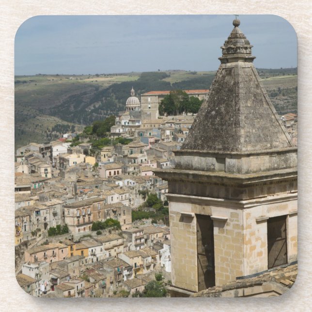 ITALY, Sicily, RAGUSA IBLA: Town View and Santa Coaster (Front)