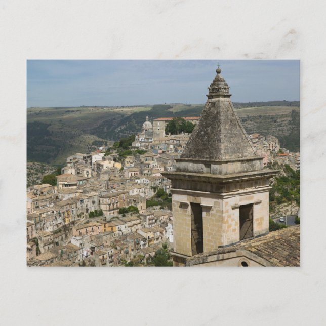 ITALY, Sicily, RAGUSA IBLA: Town View and Santa Holiday Postcard (Front)
