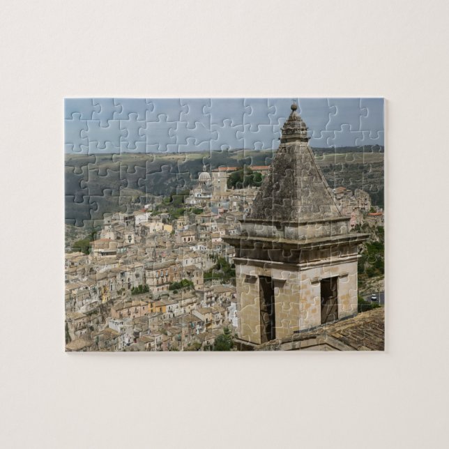 ITALY, Sicily, RAGUSA IBLA: Town View and Santa Jigsaw Puzzle (Horizontal)