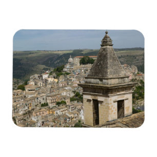 ITALY, Sicily, RAGUSA IBLA: Town View and Santa Magnet