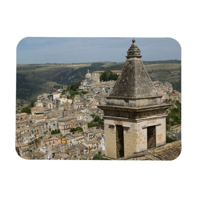 ITALY, Sicily, RAGUSA IBLA: Town View and Santa Magnet (Horizontal)