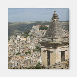 ITALY, Sicily, RAGUSA IBLA: Town View and Santa Magnet