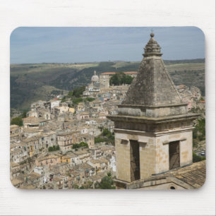 ITALY, Sicily, RAGUSA IBLA: Town View and Santa Mouse Mat