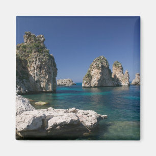 Italy, Sicily, Scopello, Rocks by Tonnara Magnet