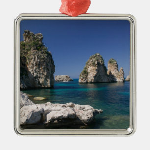 Italy, Sicily, Scopello, Rocks by Tonnara Metal Tree Decoration