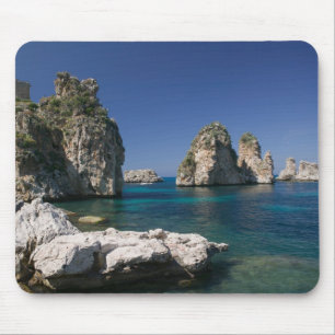 Italy, Sicily, Scopello, Rocks by Tonnara Mouse Mat