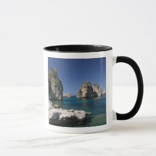 Italy, Sicily, Scopello, Rocks by Tonnara Mug