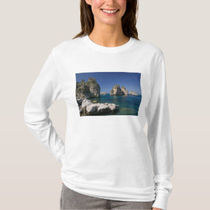Italy, Sicily, Scopello, Rocks by Tonnara T-Shirt
