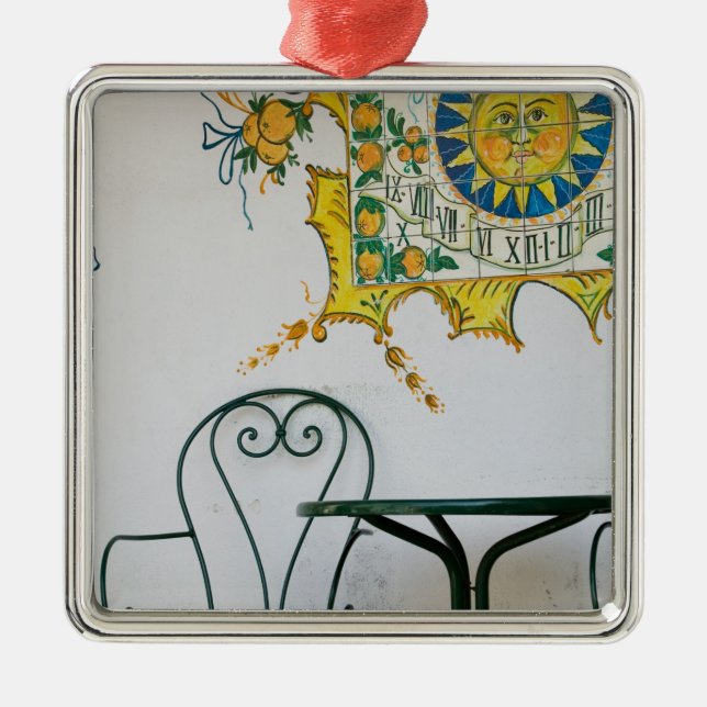 ITALY, Sicily, TAORMINA: Bam, Bar Cafe Detail Metal Tree Decoration (Front)