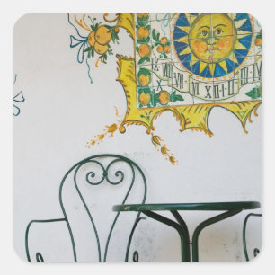 ITALY, Sicily, TAORMINA: Bam, Bar Cafe Detail Square Sticker