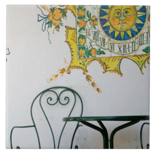ITALY, Sicily, TAORMINA: Bam, Bar Cafe Detail Tile