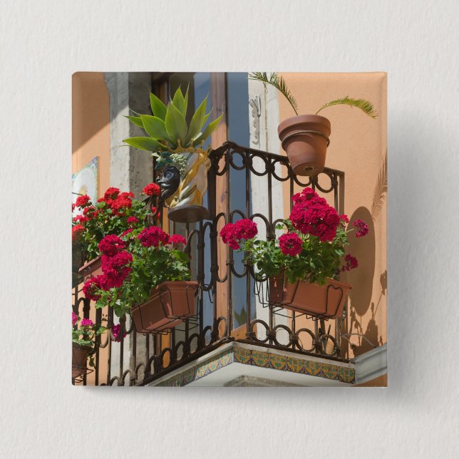 ITALY, Sicily, TAORMINA: Corso Umberto 1, 15 Cm Square Badge (Front)