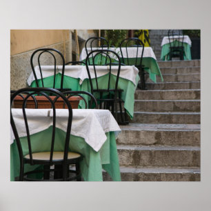ITALY, Sicily, TAORMINA: Corso Umberto 1, Cafe Poster