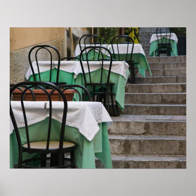 ITALY, Sicily, TAORMINA: Corso Umberto 1, Cafe Poster (Front)