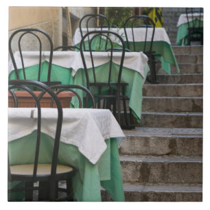 ITALY, Sicily, TAORMINA: Corso Umberto 1, Cafe Tile