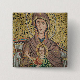 ITALY, Sicily, TAORMINA: Corso Umberto 1, Mosaic 15 Cm Square Badge