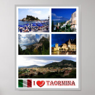 Italy - Sicily - Taormina - I Love - Poster