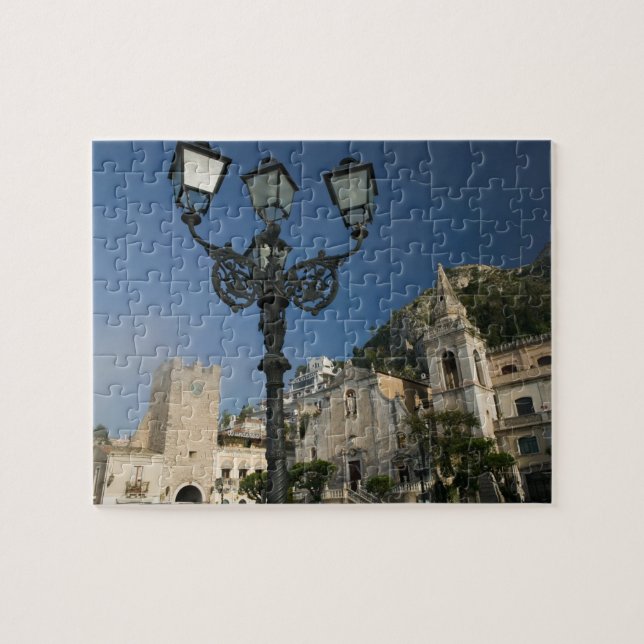 ITALY, Sicily, TAORMINA: Piazza iX Aprile, San Jigsaw Puzzle (Horizontal)