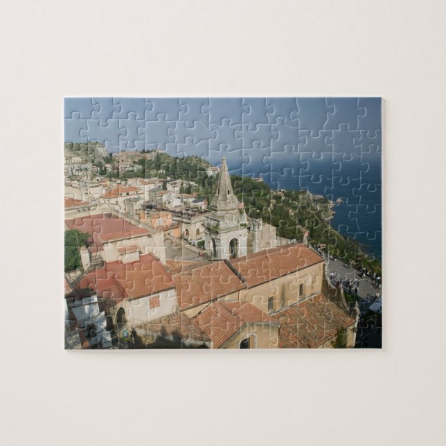 ITALY, Sicily, TAORMINA: View towards Piazza IX Jigsaw Puzzle (Horizontal)