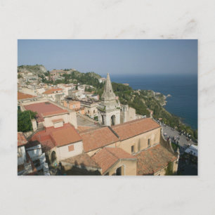 ITALY, Sicily, TAORMINA: View towards Piazza IX Postcard