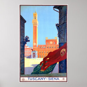 Italy Siena Vintage Travel Poster Restored