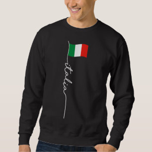 Italy Signature Flag Pole - Elegant Patriotic Ital Sweatshirt