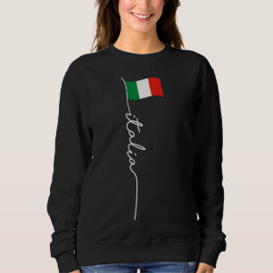 Italy Signature Flag Pole - Elegant Patriotic Ital Sweatshirt