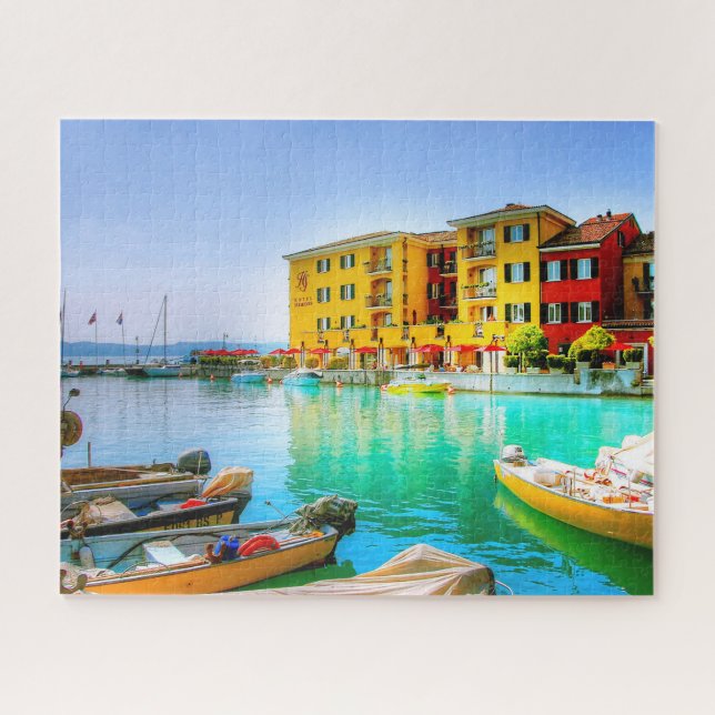 Italy Sirmione Lake Garda Waterfront Jigsaw Puzzle (Horizontal)
