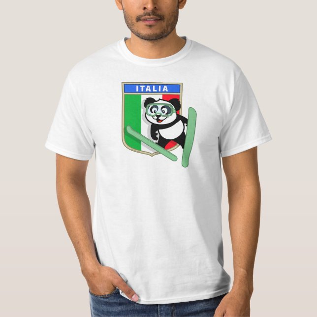 Italy Ski-jumping Panda T-Shirt (Front)
