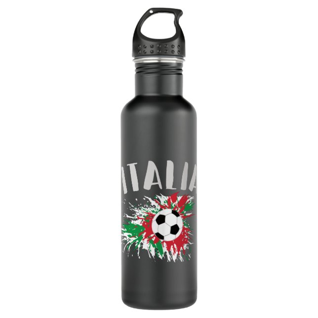 Italy Soccer Ball Grunge Flag 710 Ml Water Bottle (Front)