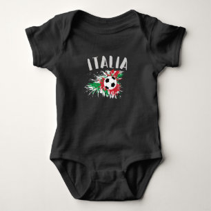 Italy Soccer Ball Grunge Flag Baby Bodysuit