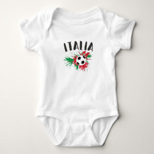 Italy Soccer Ball Grunge Flag Baby Bodysuit