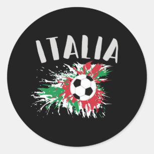 Italy Soccer Ball Grunge Flag Classic Round Sticker