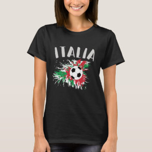 Italy Soccer Ball Grunge Flag T-Shirt