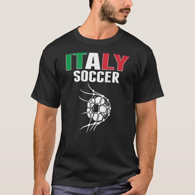 Italy Soccer Ball In Net Goal   Italian Football S T-Shirt (Front)