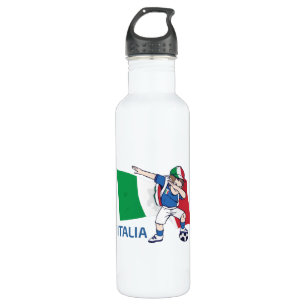Italy Soccer Fan Kid dabbing schoolboy 710 Ml Water Bottle