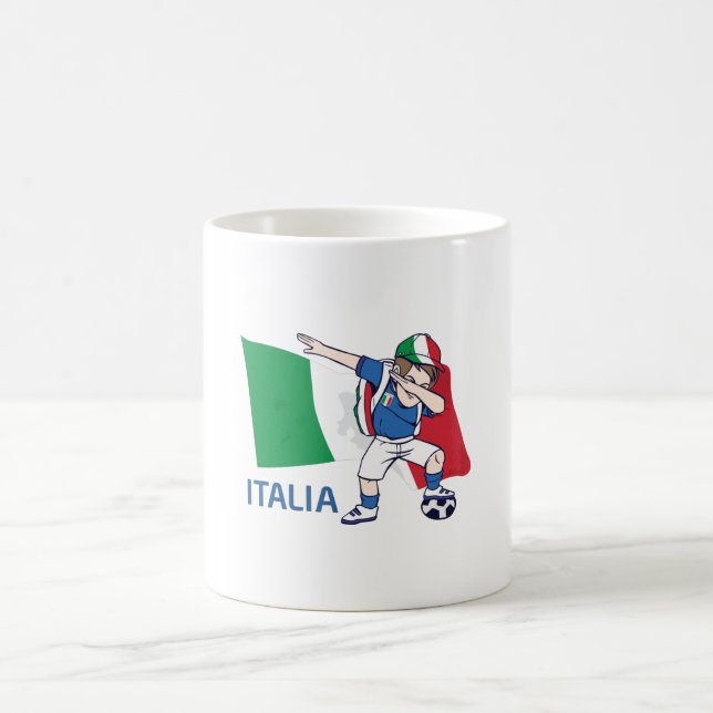Italy Soccer Fan Kid dabbing schoolboy Coffee Mug (Center)