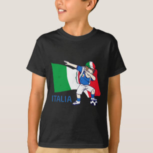 Italy Soccer Fan Kid Dabbing Schoolboy T Shirt
