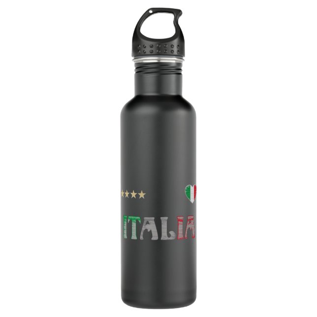 Italy Soccer Football Fan Shirt Flag 710 Ml Water Bottle (Front)