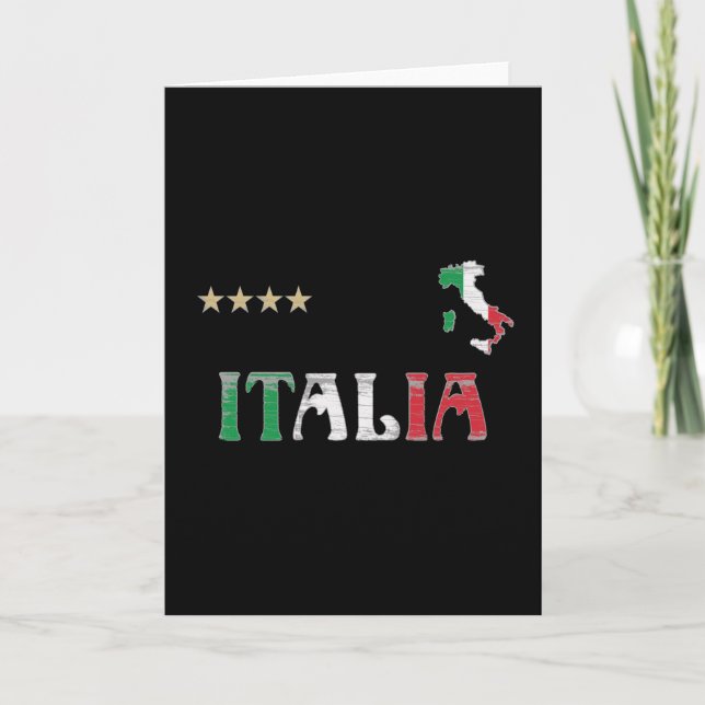 Italy Soccer Football Fan Shirt Flag Card (Front)