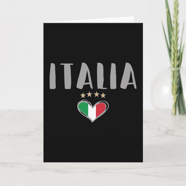 Italy Soccer Football Fan Shirt Flag Card (Front)