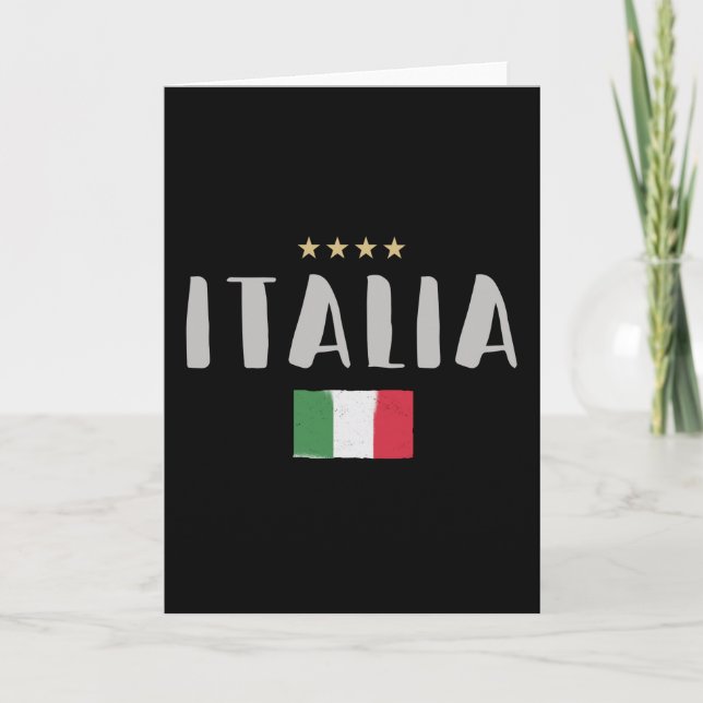 Italy Soccer Football Fan Shirt Flag Card (Front)