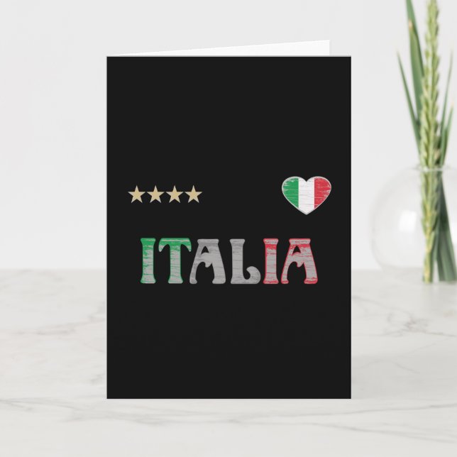 Italy Soccer Football Fan Shirt Flag Card (Front)