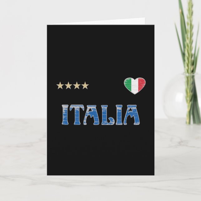 Italy Soccer Football Fan Shirt Flag Card (Front)