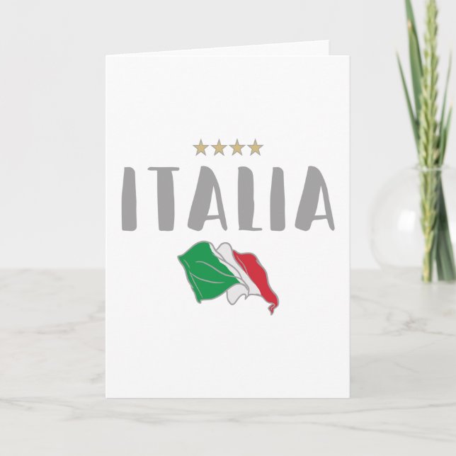 Italy Soccer Football Fan Shirt Flag Card (Front)