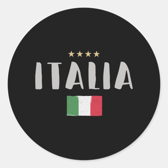 Italy Soccer Football Fan Shirt Flag Classic Round Sticker (Front)